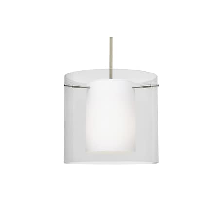Besa Lighting Pahu 12 Stem Pendant, Clear/Opal, Satin Nickel Finish, 1x100W Incandescent 1TT-C18407-SN